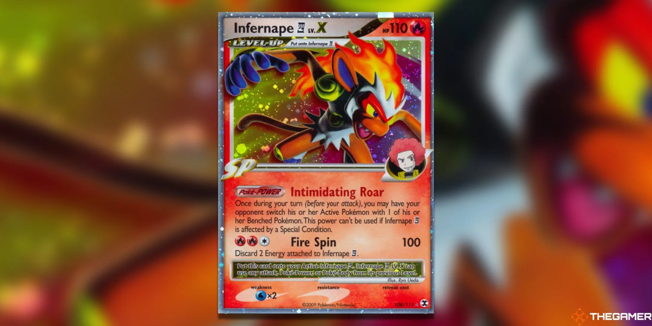 Thẻ bài Pokemon TCG Infernape E4 LV. X từ set Rising Rivals, một trong những thẻ hiếm và có giá trị nhất.