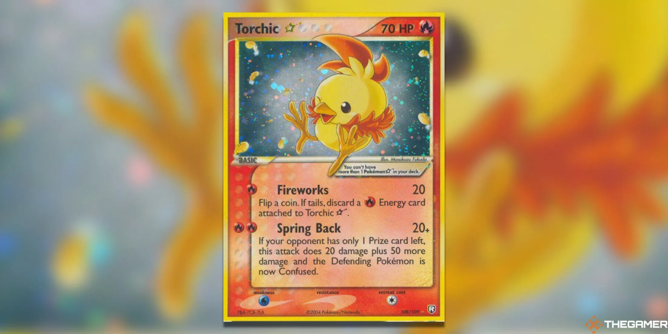 Thẻ bài Torchic Star Ultra Rare từ bộ Team Rocket Returns, một trong những thẻ bài Gold Star giá trị và hiếm nhất của Hoenn.