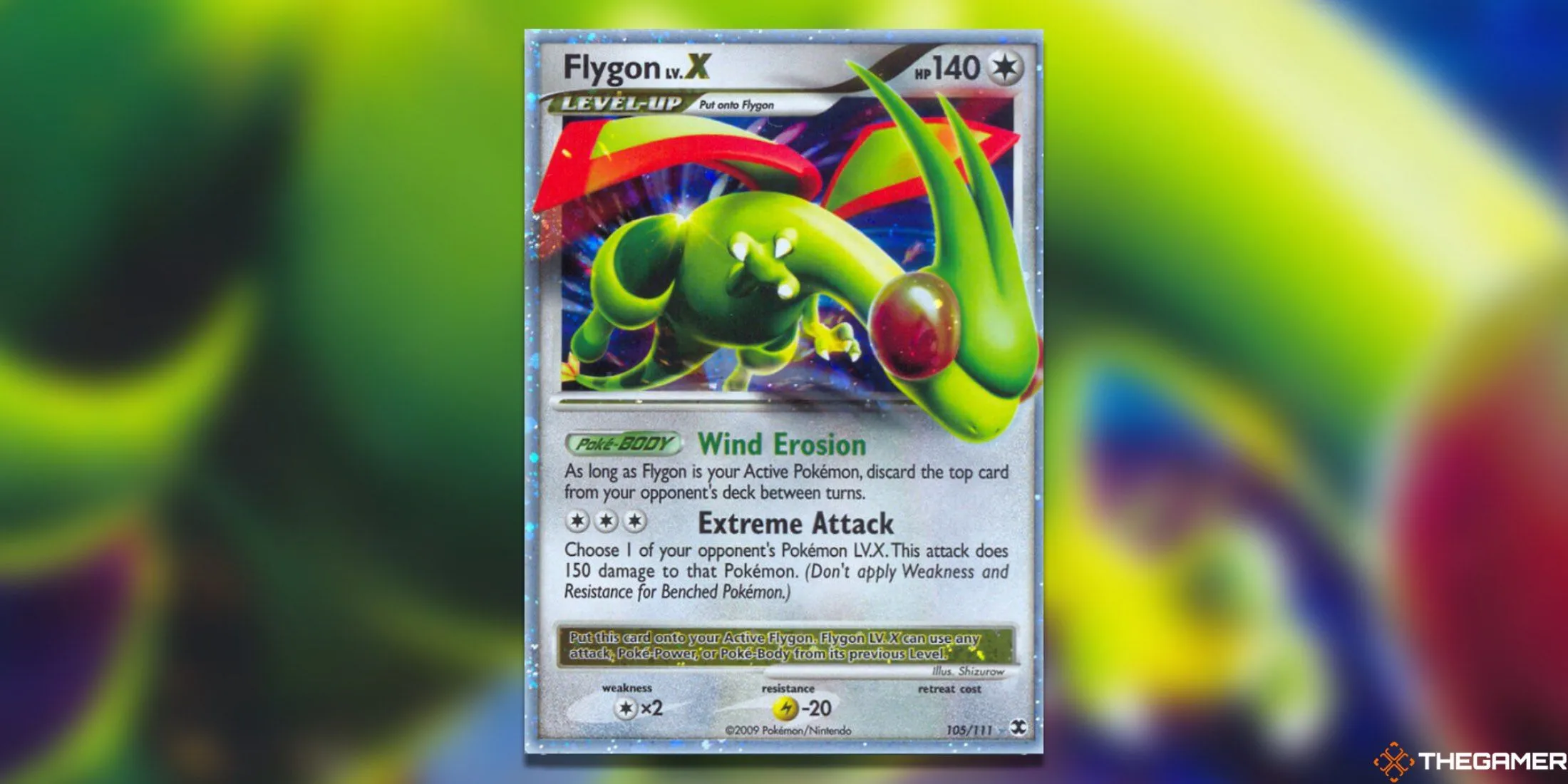 Thẻ Flygon LV. X từ set Rising Rivals, một bất ngờ trong danh sách thẻ LV. X giá trị cao.