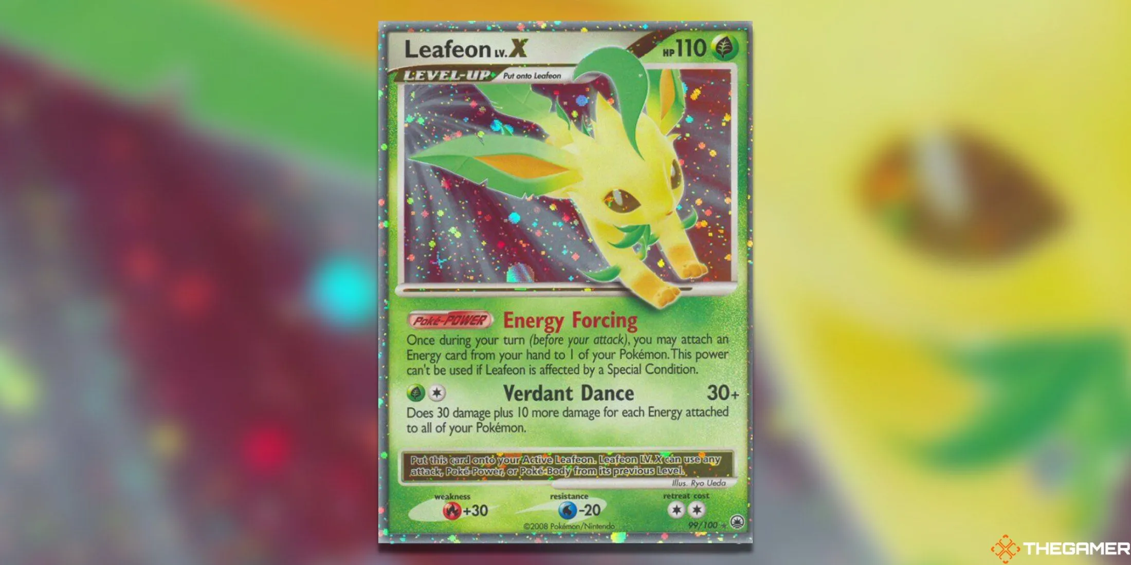 Thẻ Leafeon LV. X Ultra Rare từ Majestic Dawn, một Eeveelution với artwork độc đáo và giá trị.