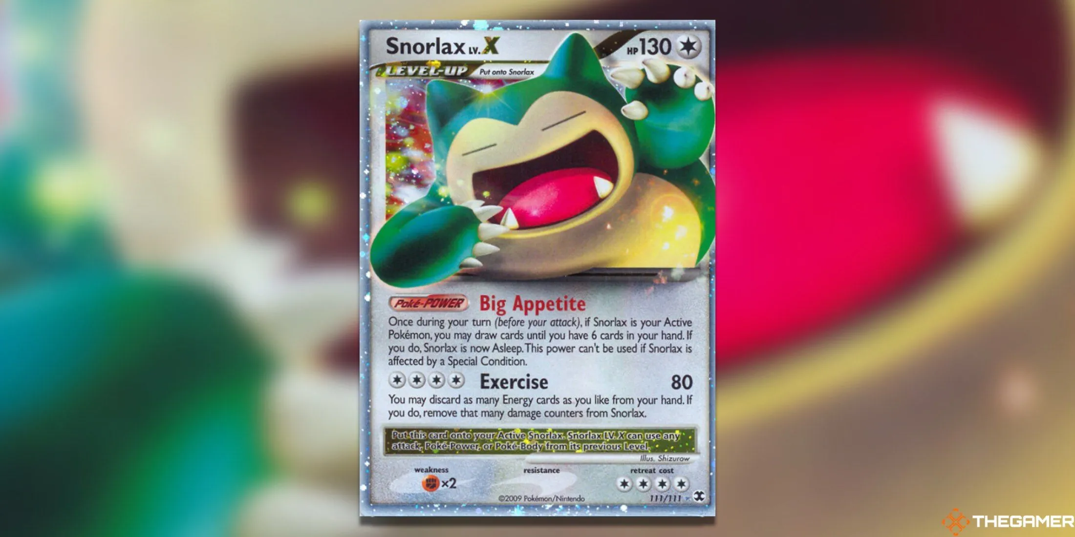 Thẻ Snorlax LV. X Ultra Rare từ Rising Rivals, thể hiện khoảnh khắc hoạt động hiếm hoi của Pokemon này.