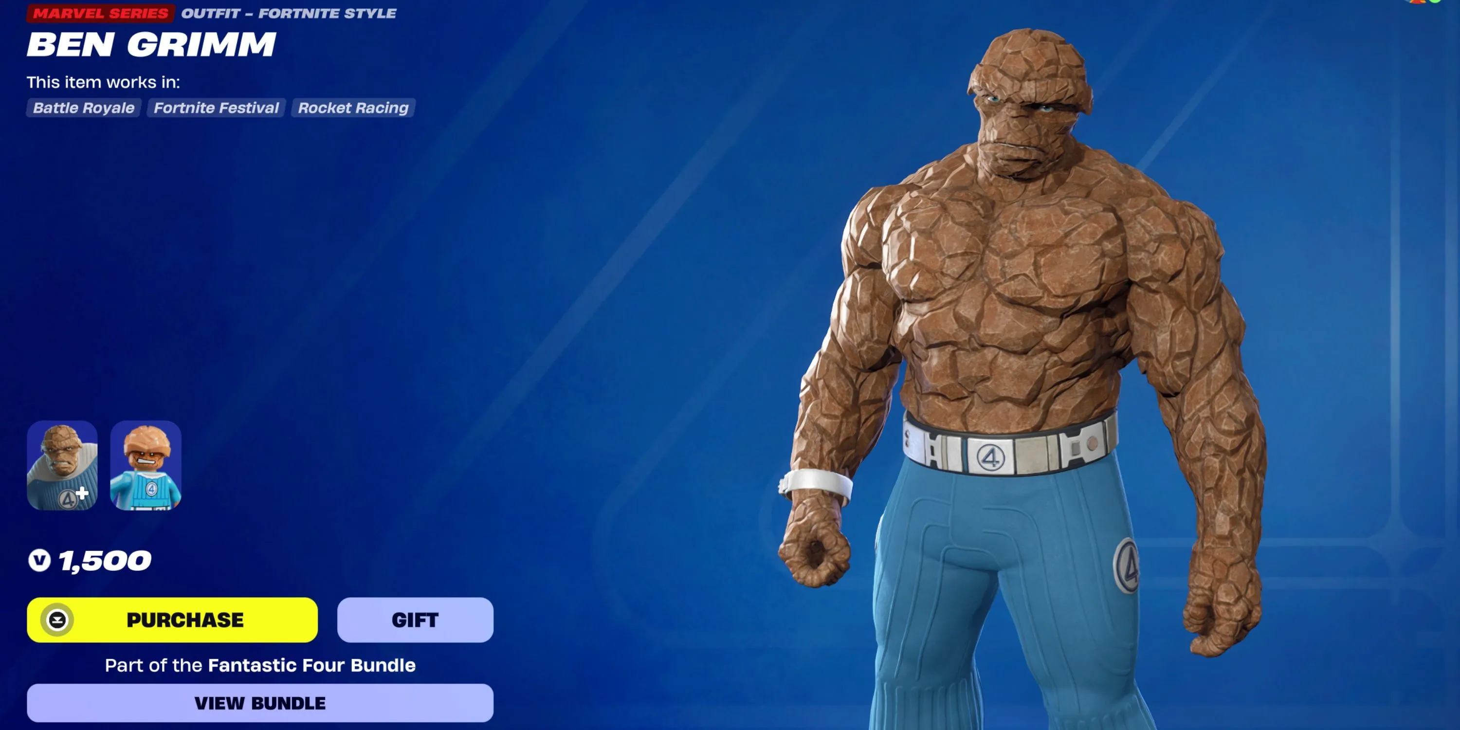 The Thing trong Fortnite với phong cách không áo