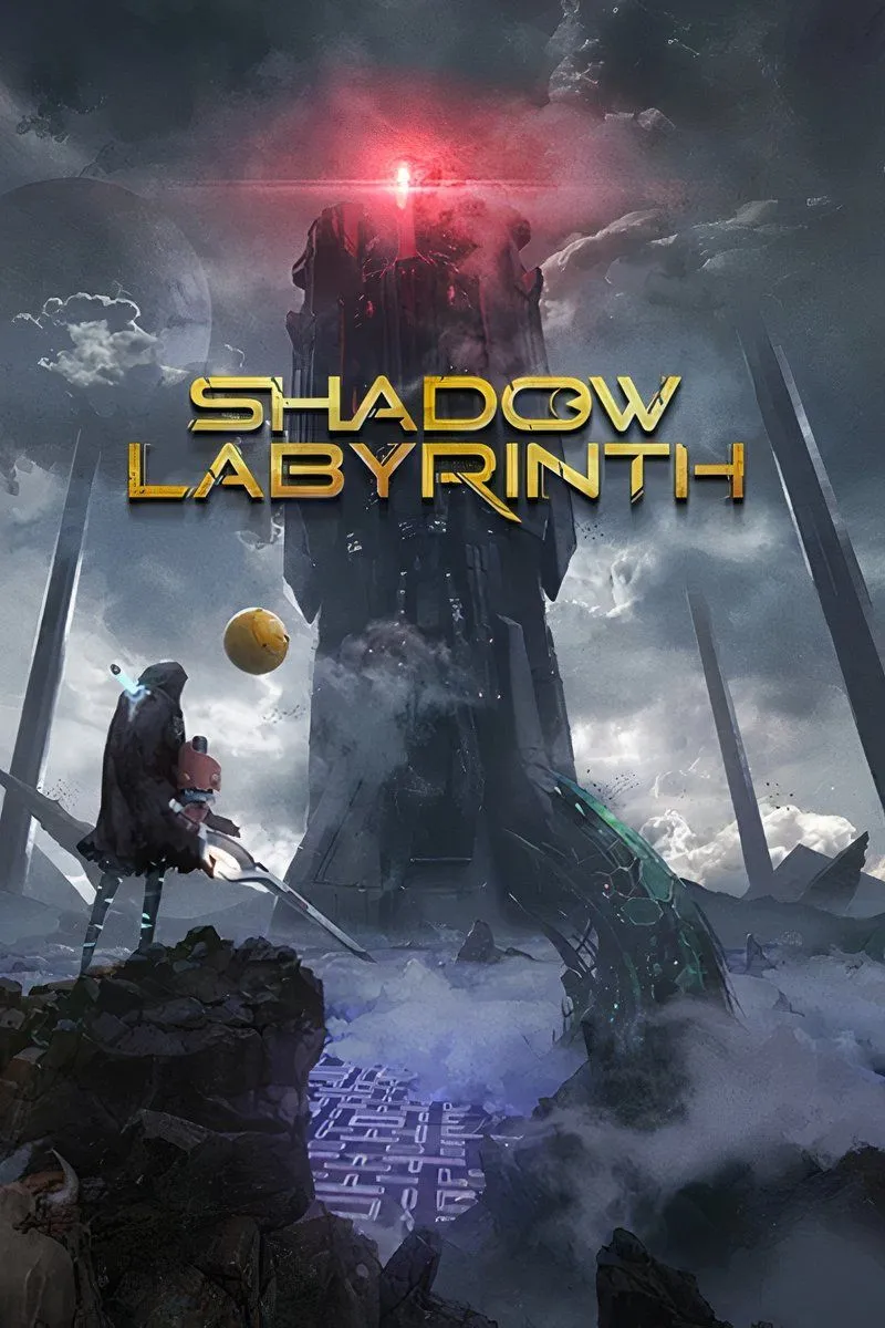 Toàn cảnh mê cung Shadow Labyrinth với kiến trúc kỳ dị và nhân vật chính đang đối mặt thử thách.