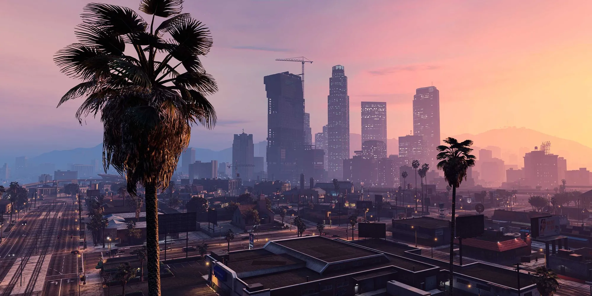 Toàn cảnh thành phố Los Santos rộng lớn và sống động trong Grand Theft Auto 5.