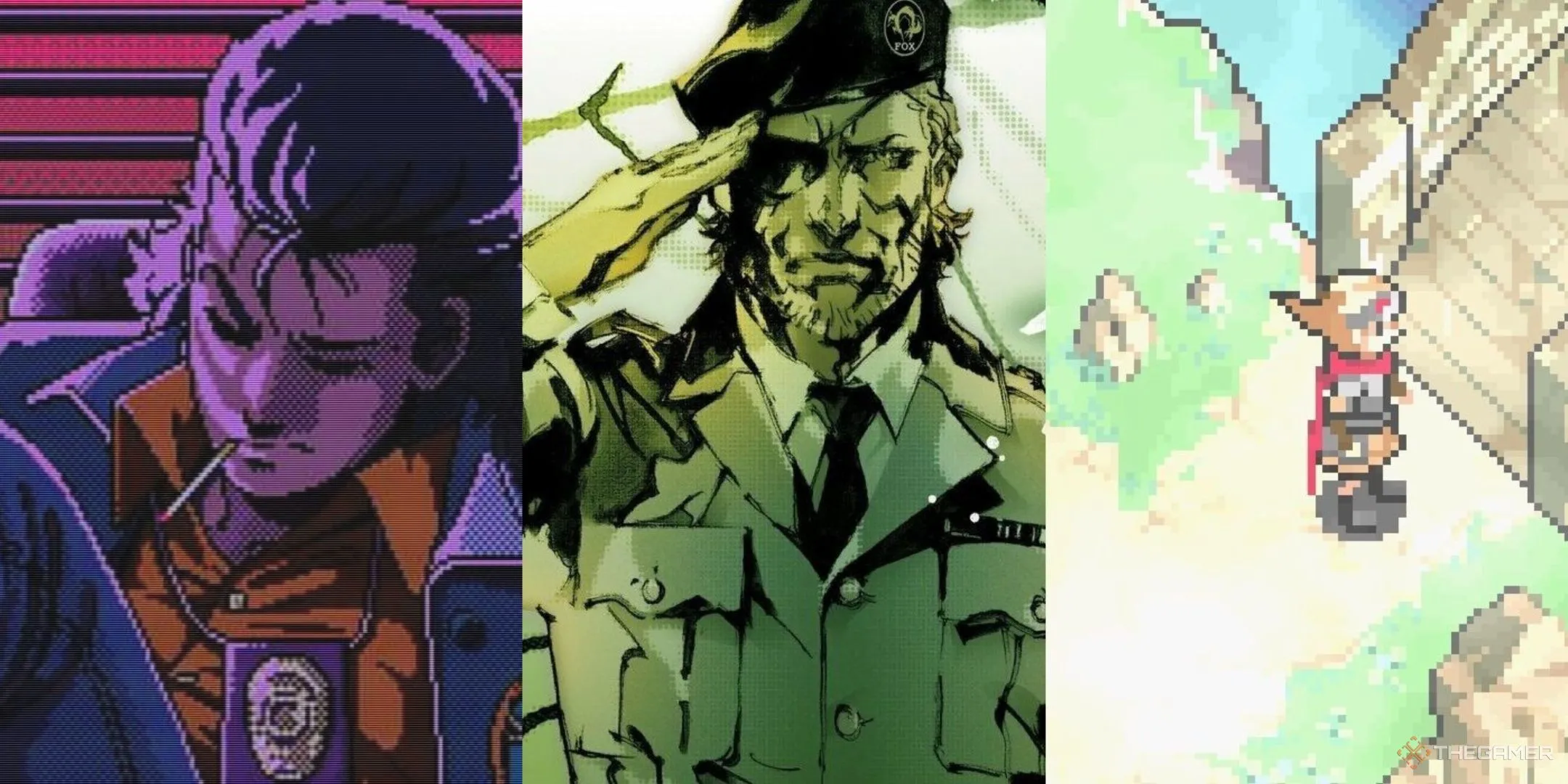 Tổng hợp hình ảnh nhân vật Hideo Kojima từ Policenauts, Metal Gear Solid 3 và Boktai.