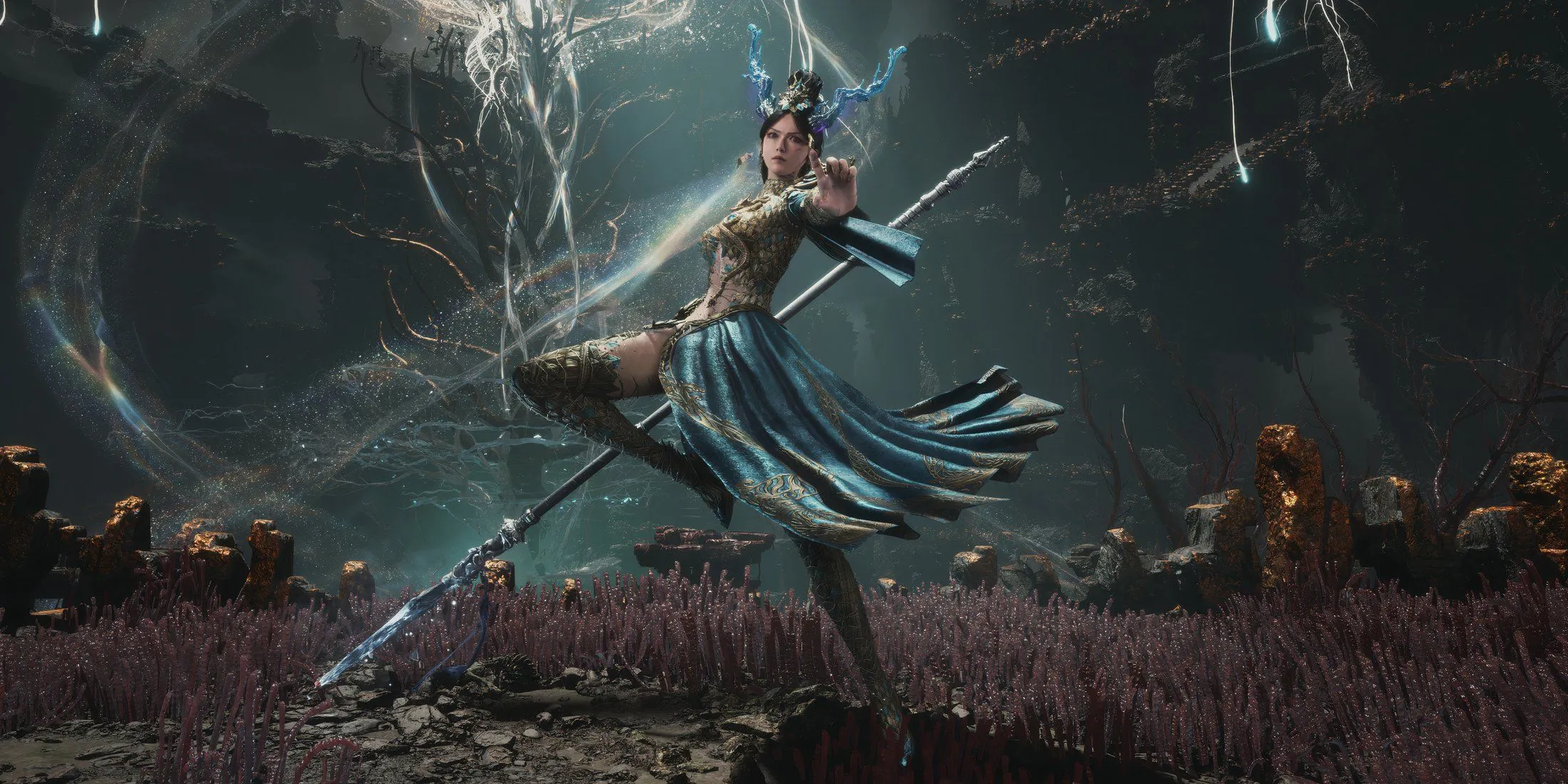 Trận đấu trùm kịch tính trong Wuchang Fallen Feathers, nơi người chơi đối mặt với kẻ thù đáng sợ.