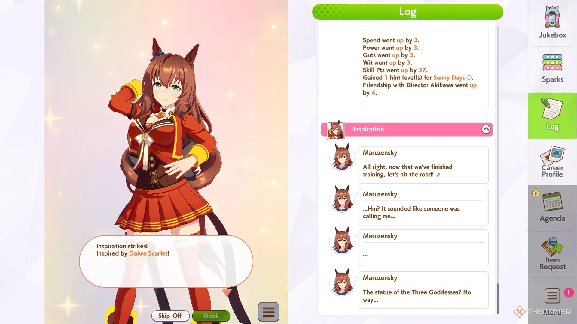 Umamusume Pretty Derby Maruzensky đang truyền cảm hứng.