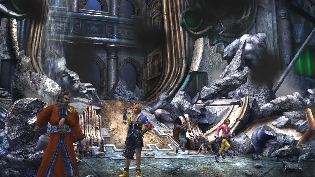 Yuna sử dụng phép thuật triệu hồi Aeon trong một trận chiến hoành tráng của Final Fantasy X