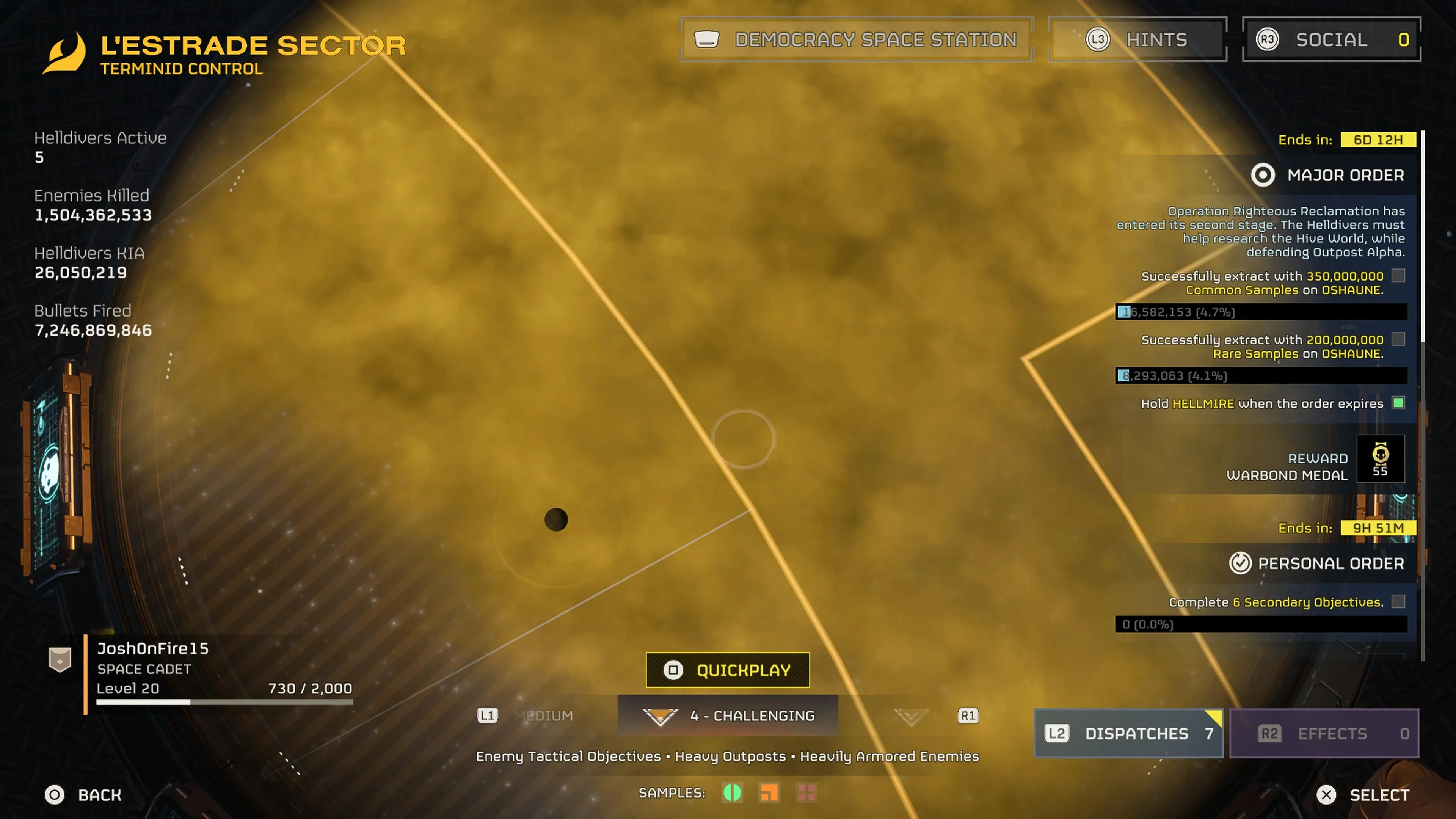 Bản đồ thiên hà của Helldivers 2 hiển thị vùng Gloom dày đặc đang lan rộng, cho thấy mối đe dọa mới từ Terminid đột biến.