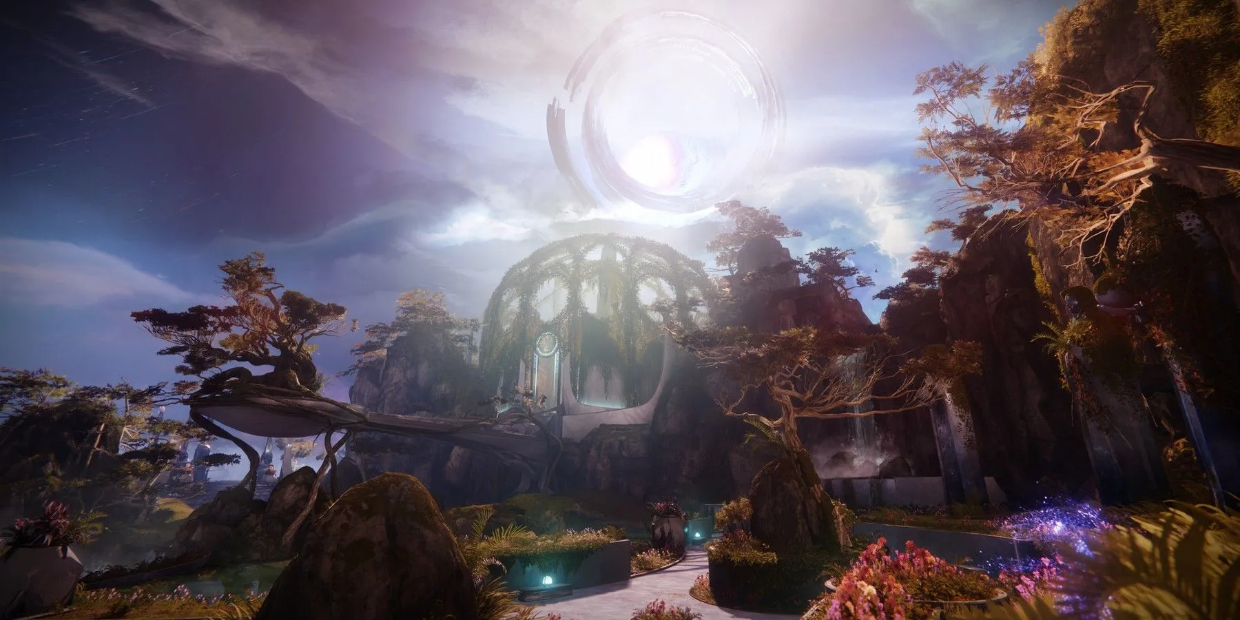 Cảnh quan huyền ảo của Dreaming City trong Destiny 2, bị nguyền rủa bởi Taken