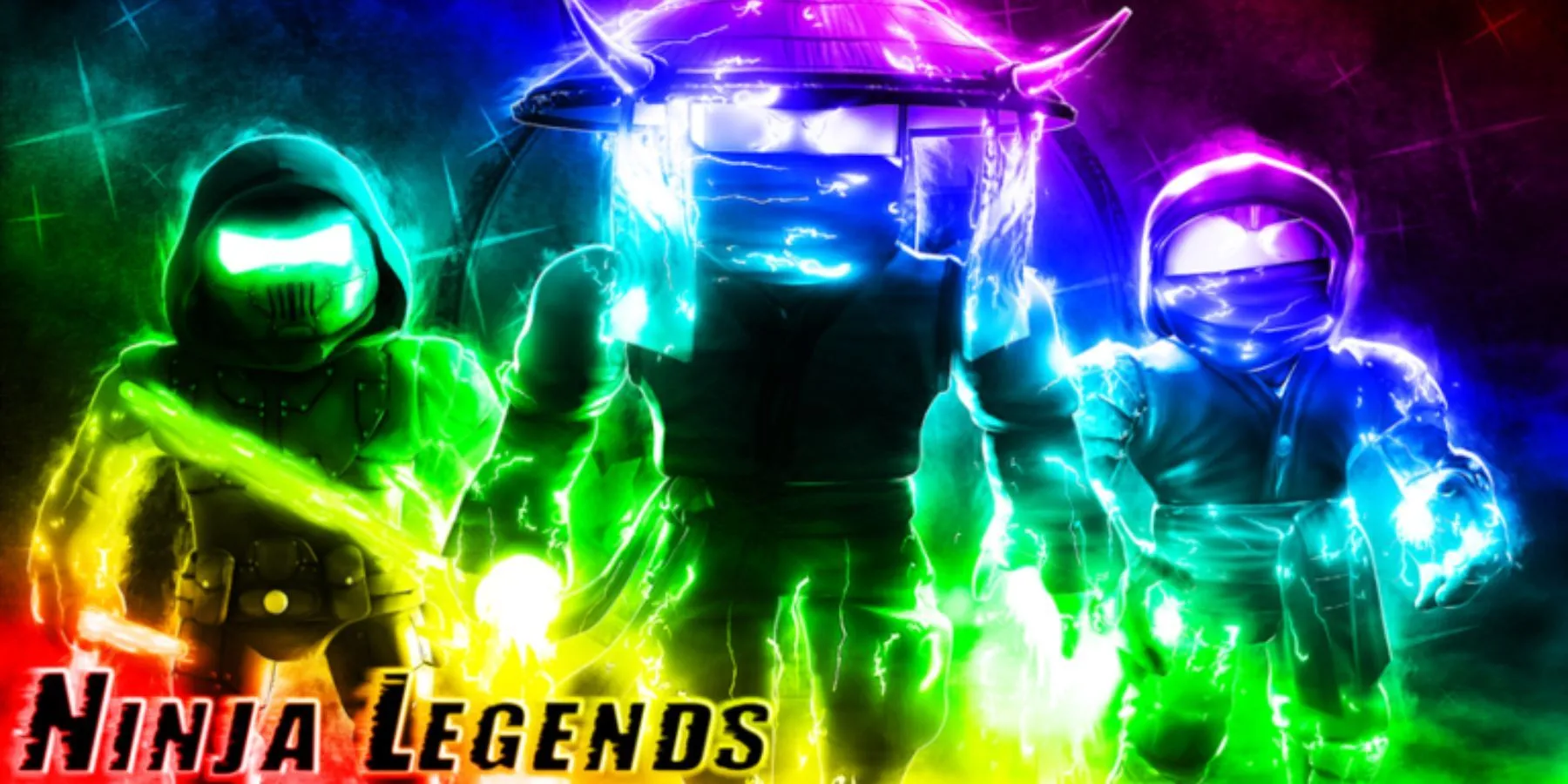 Giao diện chính của game Roblox Ninja Legends với nhân vật ninja mạnh mẽ