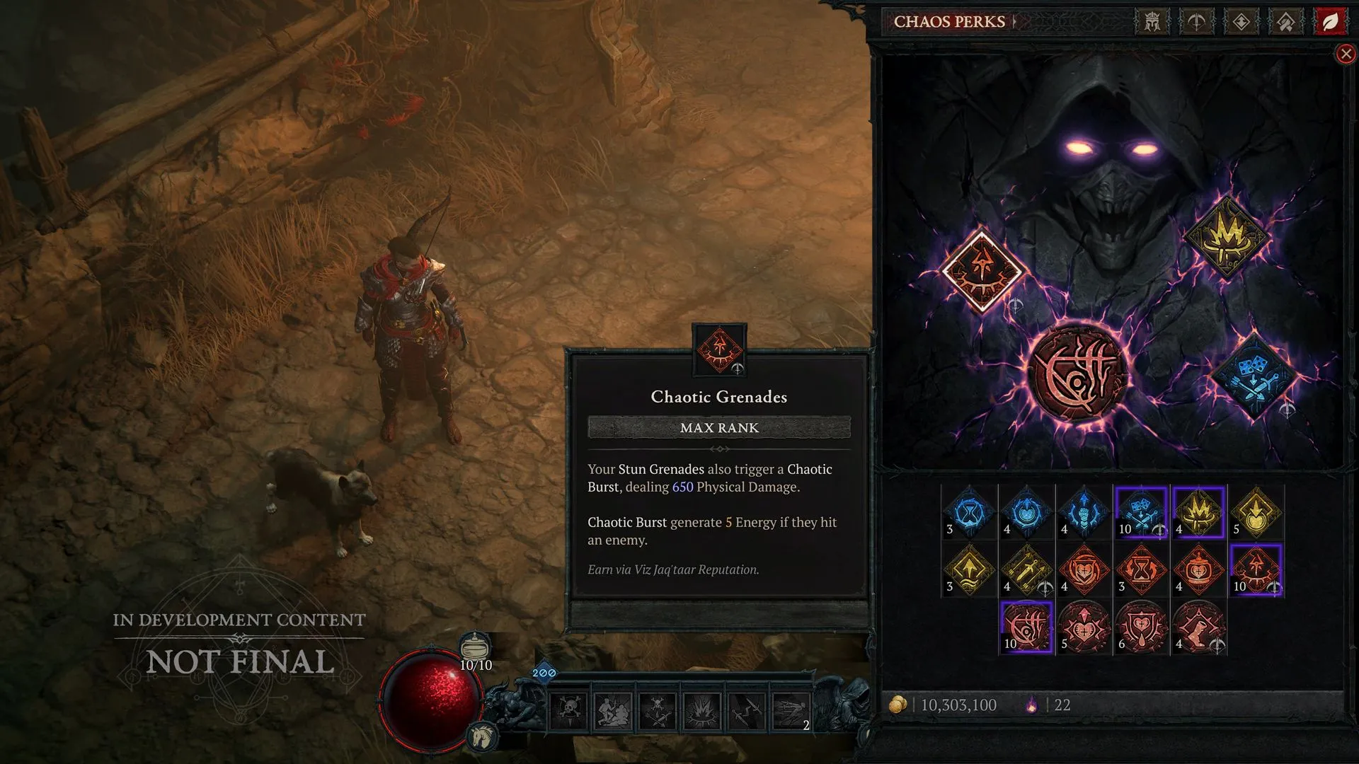 Giao diện hiển thị các đặc quyền Chaos Perks mới trong Diablo 4 Mùa 10, mở ra tiềm năng build độc đáo