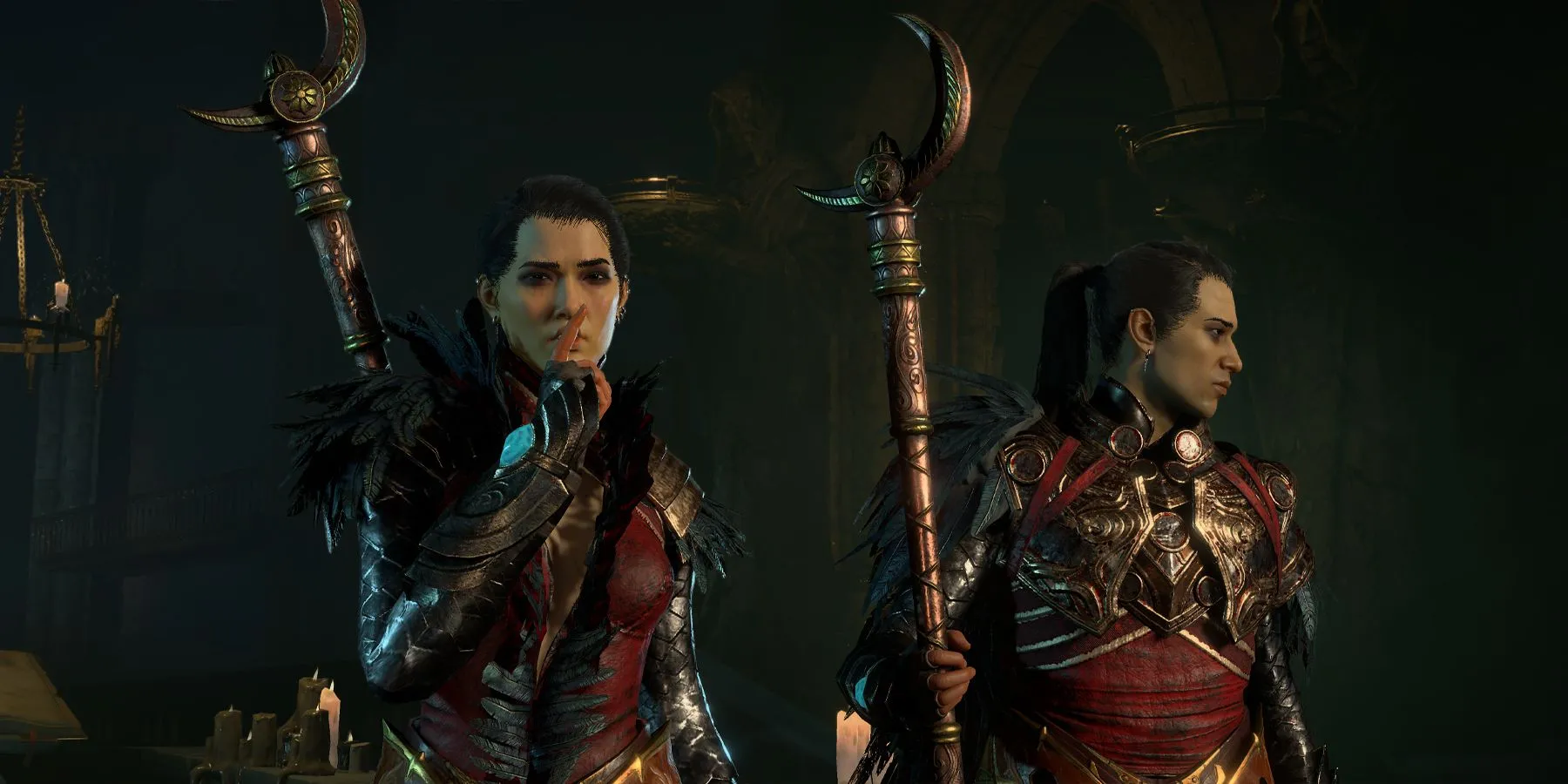 Hai pháp sư Diablo 4, một nam và một nữ, đại diện cho lớp nhân vật mạnh mẽ trong game