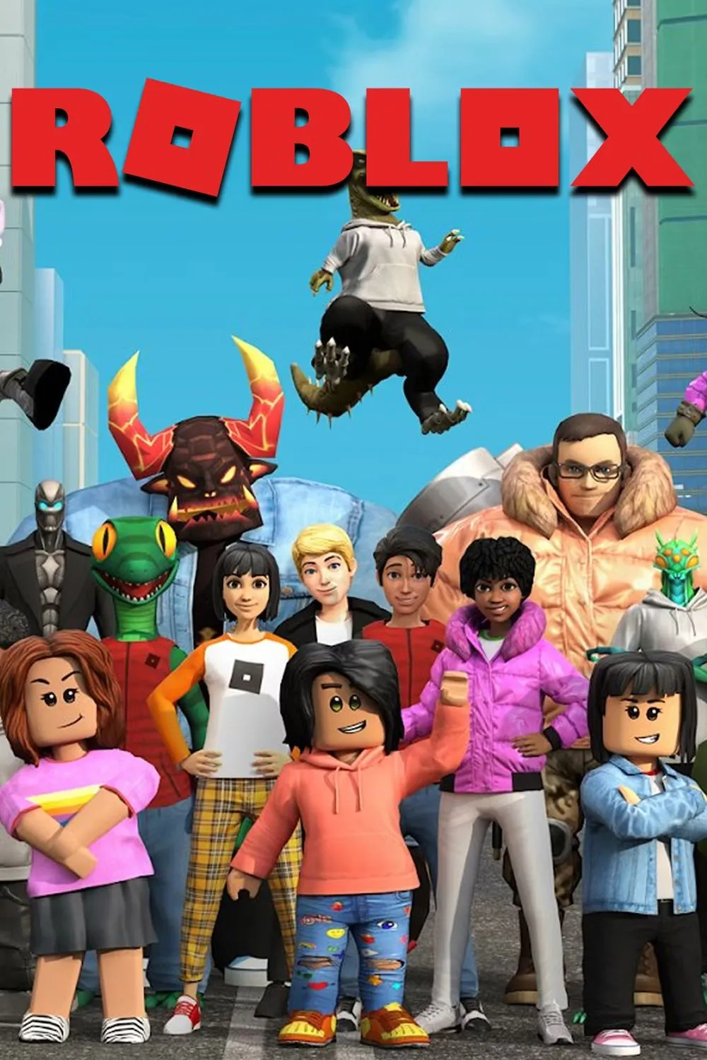 Hình ảnh bìa của nền tảng game Roblox, thể hiện sự đa dạng và sáng tạo của các trò chơi