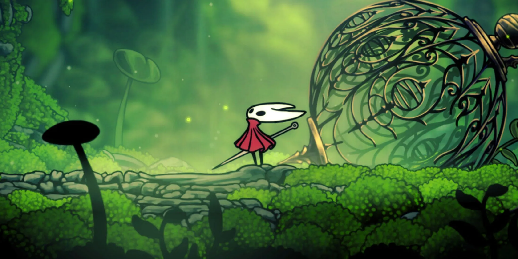 Hornet nhìn lên với vẻ kiên định, chuẩn bị cho cuộc phiêu lưu trong Hollow Knight Silksong.