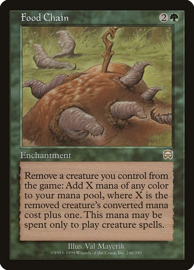 Lá bài Food Chain trong MTG, một combo chủ chốt cho Terra để tạo mana vô hạn.