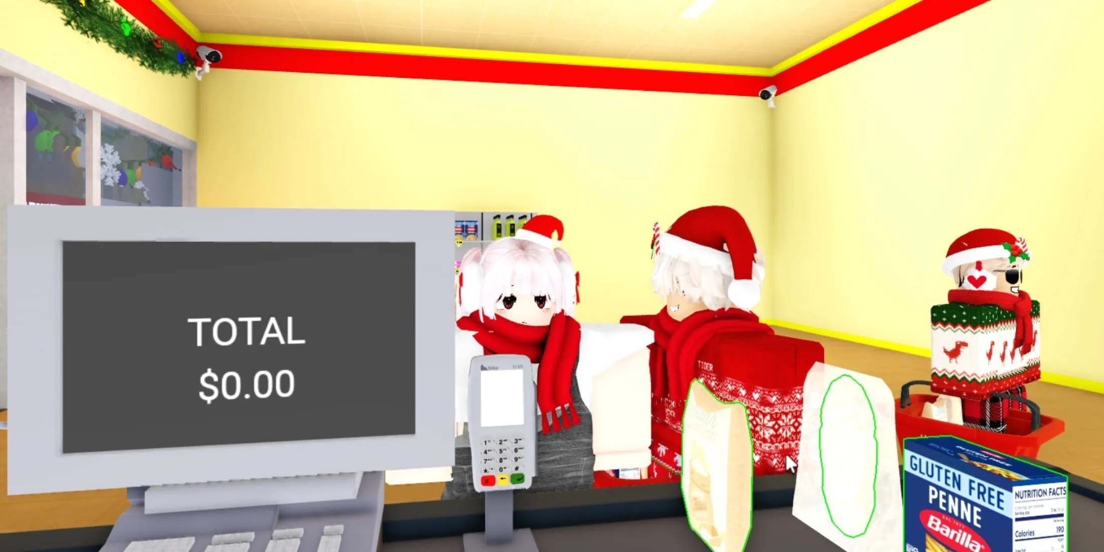 Nhân vật game Supermarket Simulator đang hoạt động trong siêu thị của mình