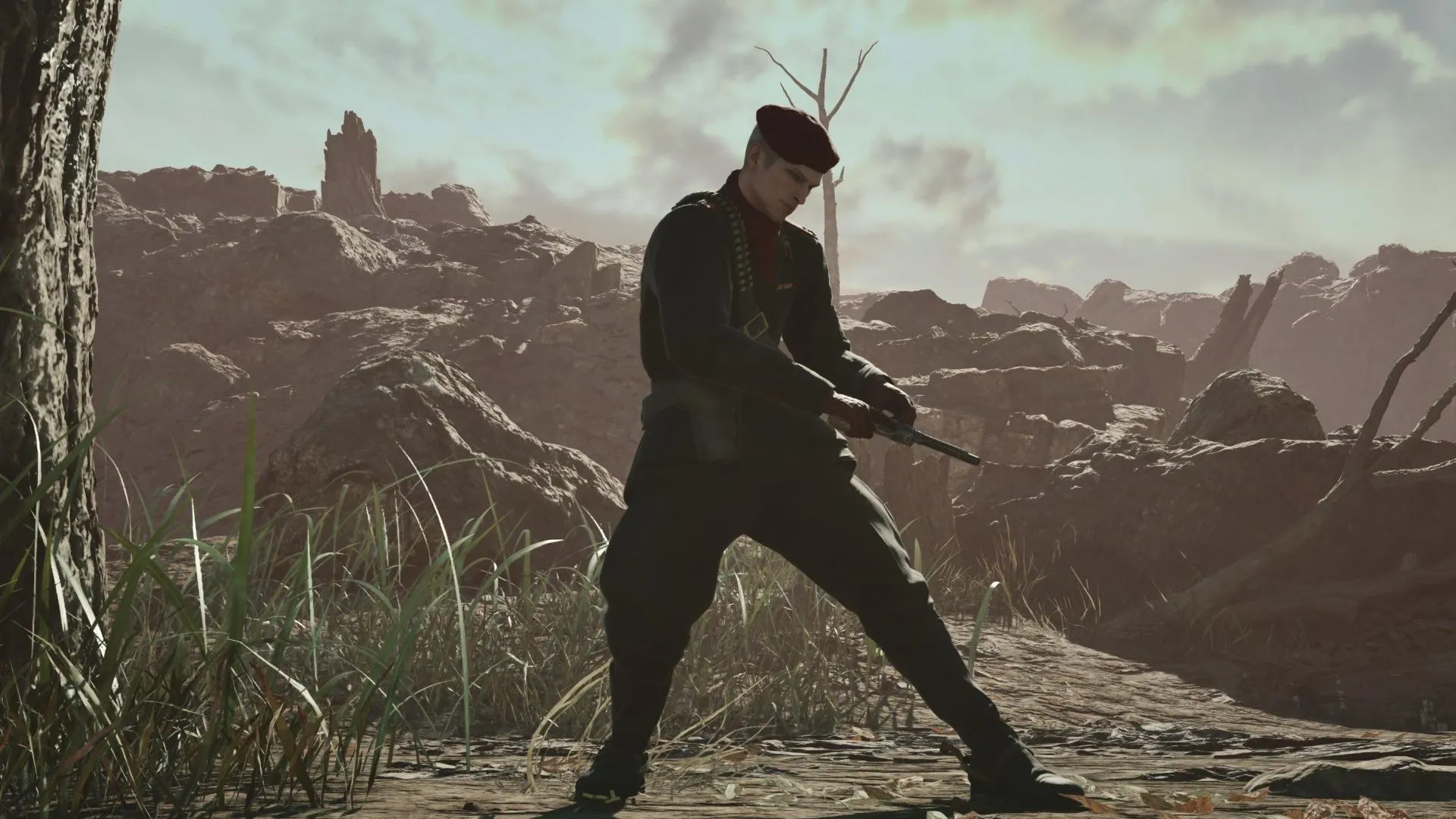 Revolver Ocelot thực hiện động tác nạp đạn đặc trưng trong Metal Gear Solid Delta, làm nổi bật chi tiết đồ họa Unreal Engine 5