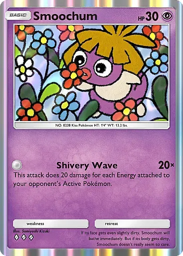 Thẻ Baby Pokemon Smoochum đáng yêu, tìm thấy trong Ho-Oh Packs của Pokemon TCG Pocket