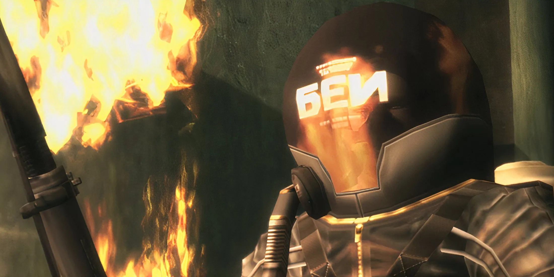 The Fury, trùm phi hành gia lửa trong Metal Gear Solid 3 Snake Eater, sẵn sàng chiến đấu